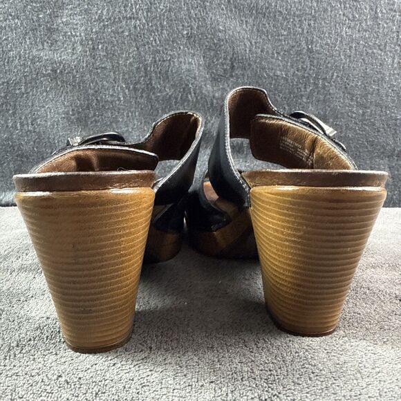 Dansko Women’s Black Slip On Sandals with Pewter Buckle Size 38 (7.5US) Heel - Picture 7 of 10